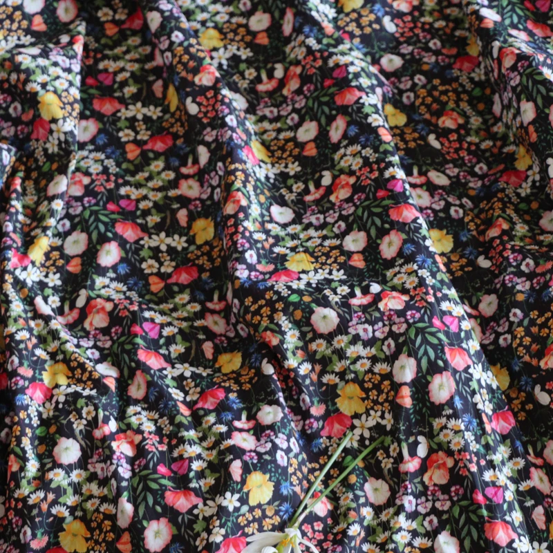 Jude Garden Floral 100% Cotton 80S Like Liberty Fabric Digital Printed for Sewing Cloth Dress Skirt Kids Designer Poplin Tela