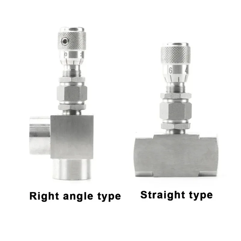 

S304 Stainless Steel Needle Valve G1/8"-G3/8" 1/2" NPT Micro Metering Flow Regulator for Water Gas Oil