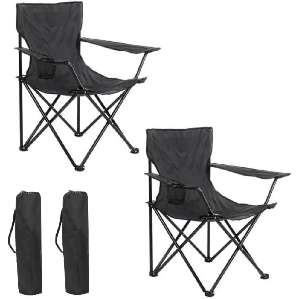Pack de 2 para Playa o Camping con Funda de Transporte y Asas, Estructura Metálica Plegable, Asiento Impermeable, Medida 50