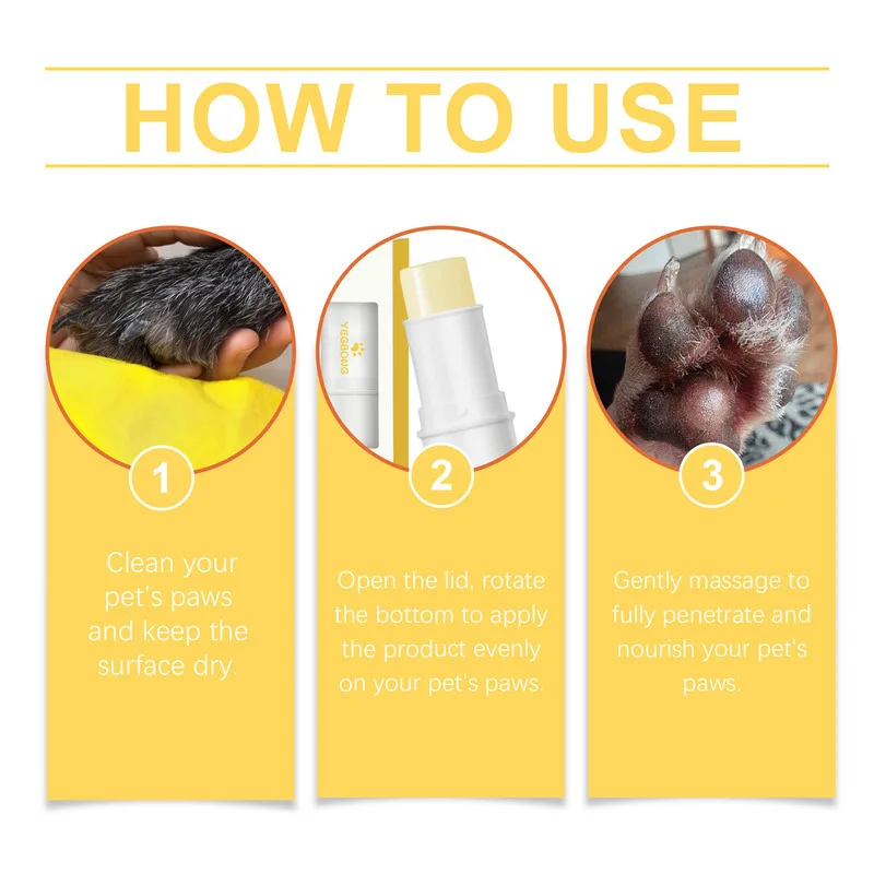 6 قطعة مجموعة الحيوانات الأليفة باو الوسادة مرهم عصا لطيف ترطيب الرعاية القطط الكلاب الاستخدام المنزلي يحمي مخلب منصات الحيوانات الأليفة الاستمالة