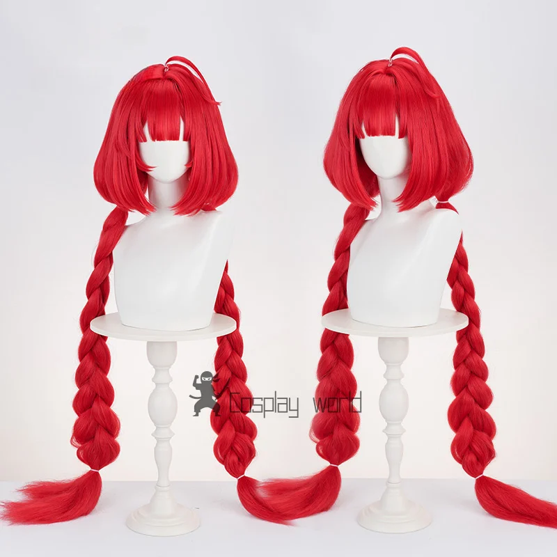 

Ukinami Yuzuha Game Zenless Zone Zero Косплей Парик Красный Парик с двойной косой Термостойкий синтетический парик Хэллоуин Рождественские парики