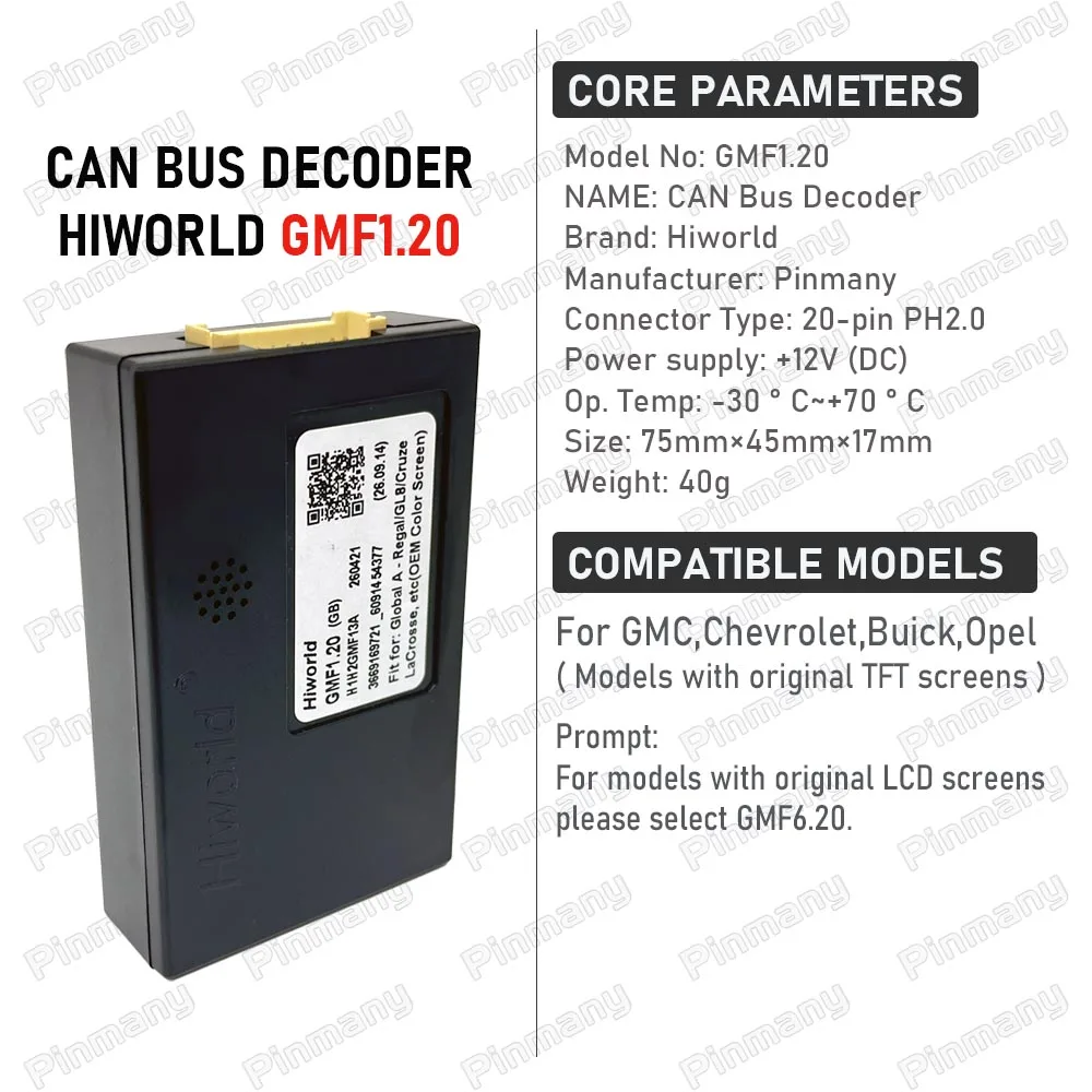 Car Radio CAN Bus Decoder Hiworld GMF1 16-pin Black Box for Opel Mokka X Insignia Astra J K Karl Corsa E Adam Park Avenue