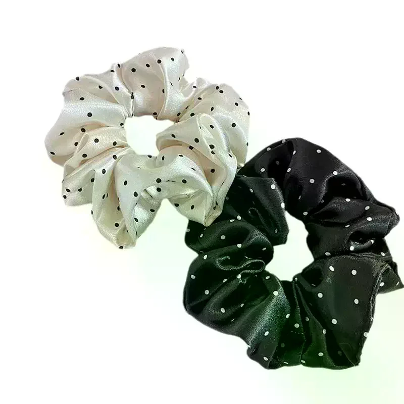 Scrunchies New Polka Dot Black And White Large Hair Bands Female Elegant Hair Rope Ties Ponytail Holder Headwear view 5