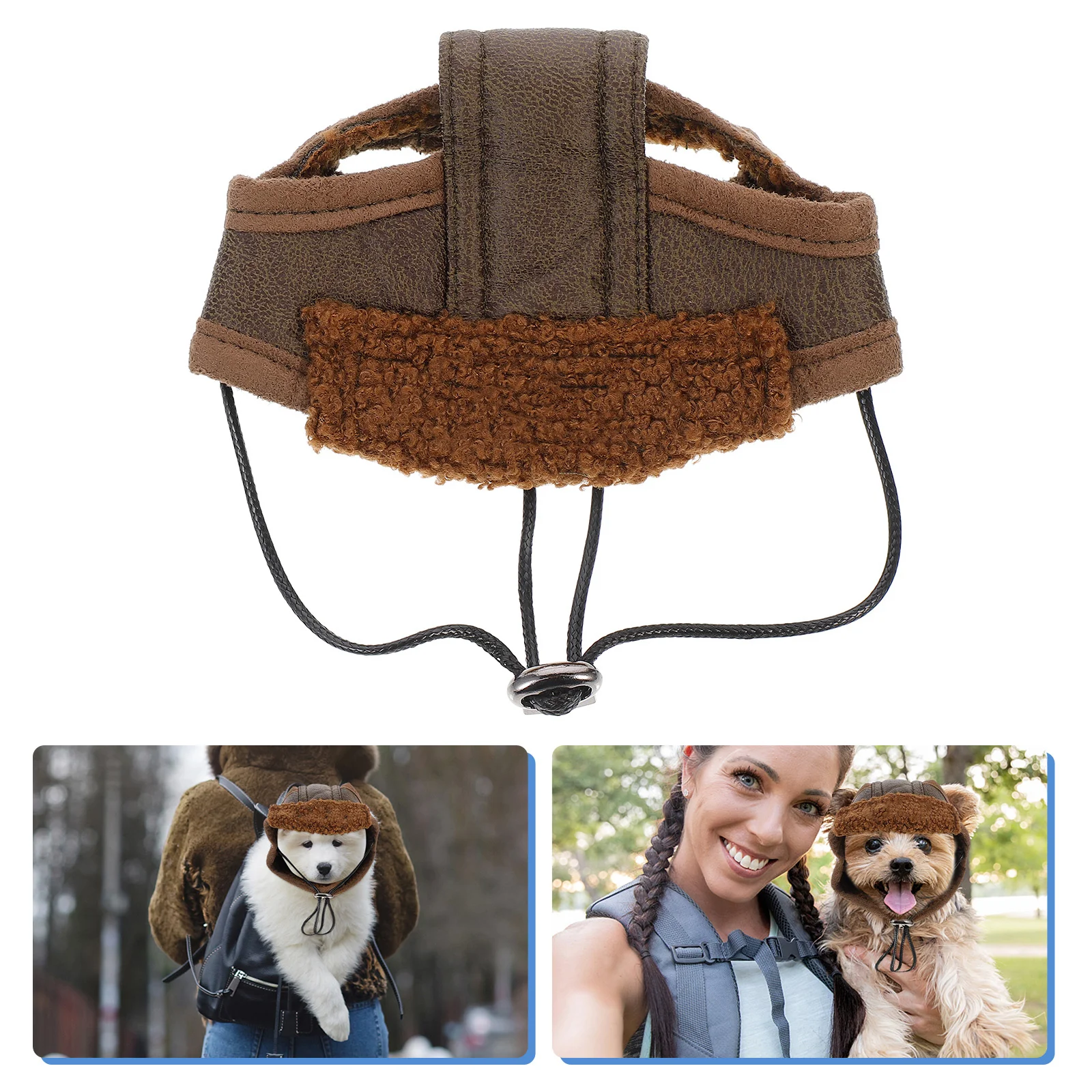 

Pilot Hat Pet Costume Creative for Dog Cat Brown Parties Photo Occasions Compliments Pet Costume Creative