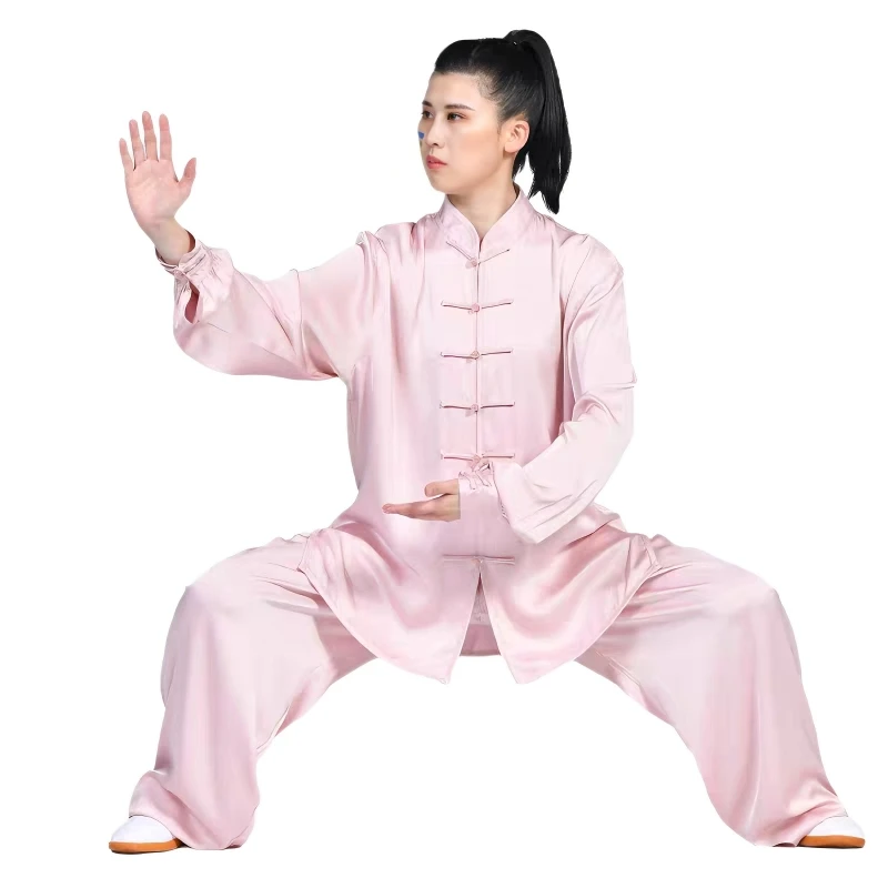 Men Women Tai Chi Training Outfit - Loose-Fit Long Sleeve Martial Arts Uniform Lightweight Kung Fu Clothing for Qi Gong & Wushu