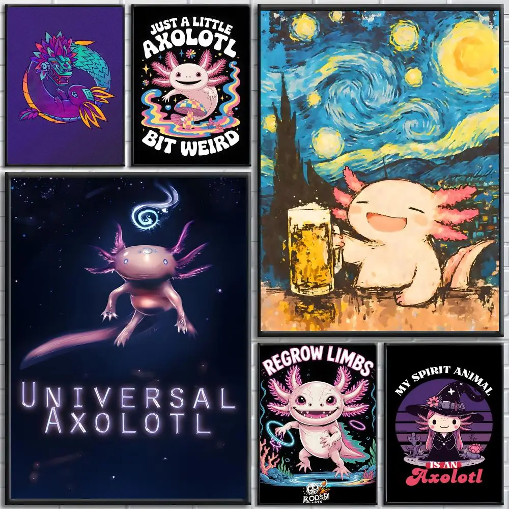 Animal Axolotl Poster High-quality wall art posters, suitable for home offices, bedrooms, and living rooms.