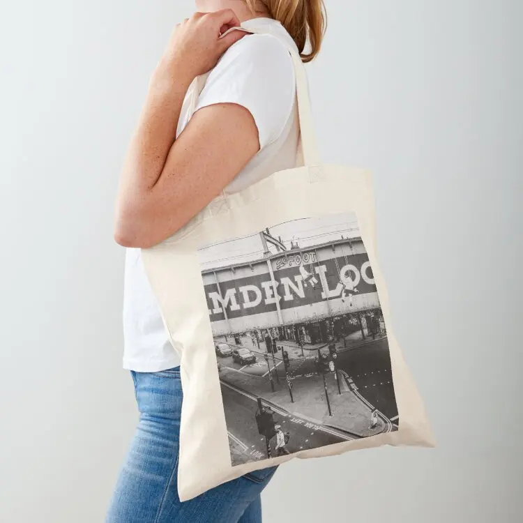 

Camden Market London - Black and White Tote Bag Custom bag Large bags for women Customizable tote bag custom tote