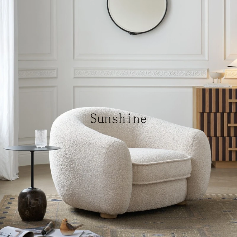 

French cream style simple modern small apartment fabric sofa chair