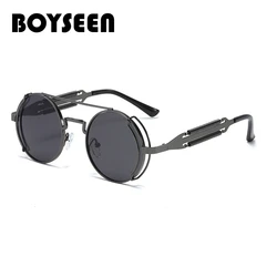 Metal Steampunk Sunglasses Women Men Fashion Round Glasses Brand Designer Vintage Sun Glasses High Quality Oculos de sol