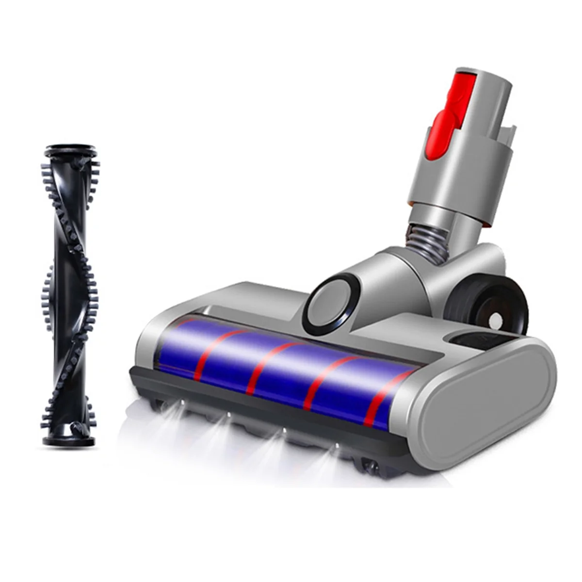 Щетка для вакуумных насадок для пылесоса серии Dyson V7 V8 V10 V11 V15 с фарой, для ковров с паркетным полом