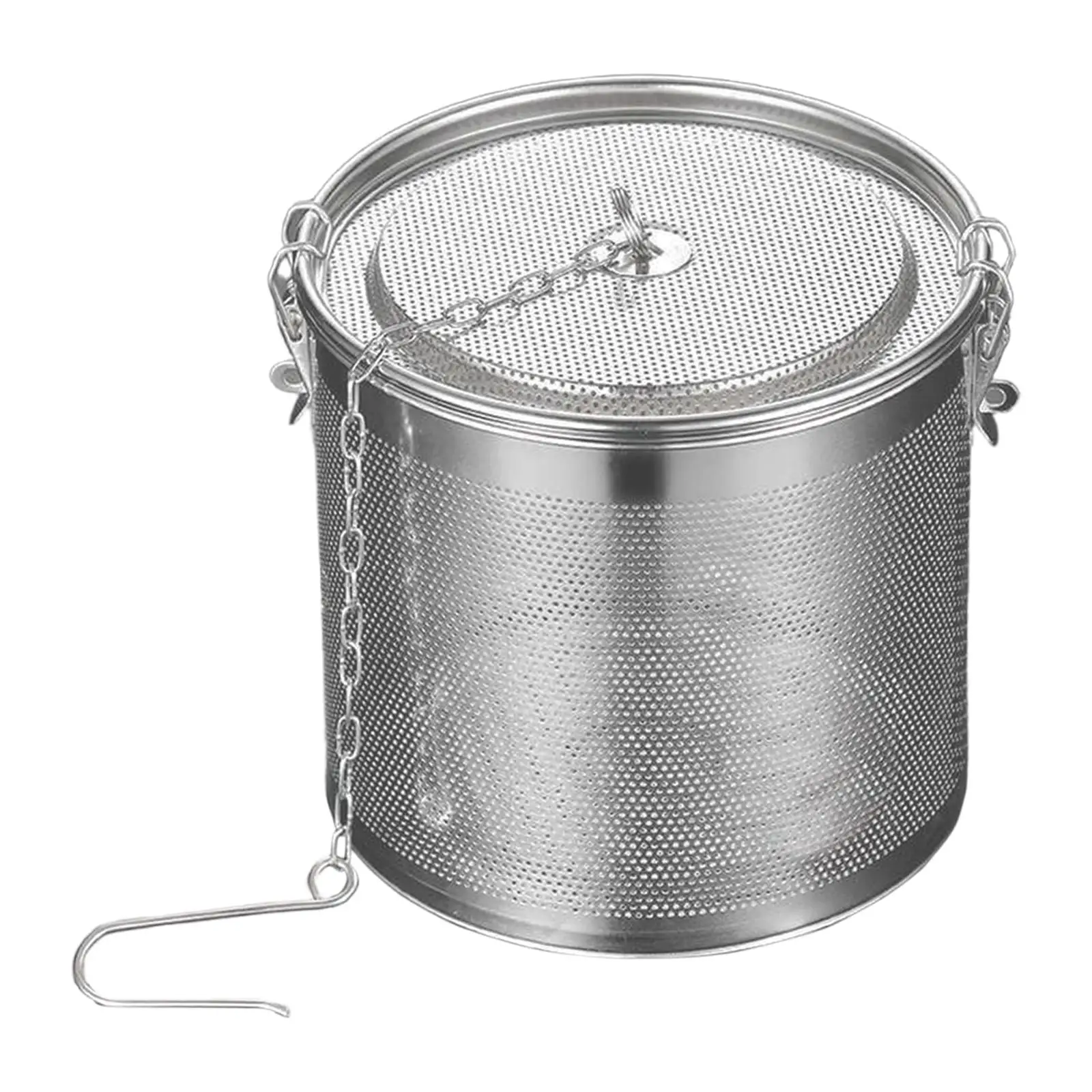 Mesh Strainer Basket with Extended Chain Hook Tea Infuser Reusable Steel Tea Brewing Filter for Teapot