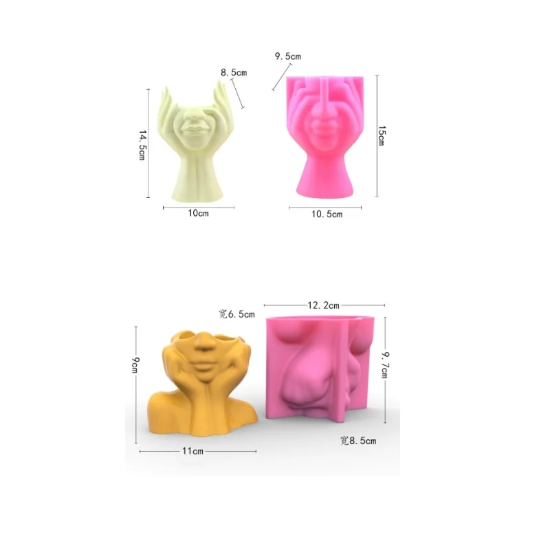 

2pcs Reusable Female Hand Mold for DIY Scented Plaster Diffusers, Cement Vases, Resin Art - Creative Gift Idea