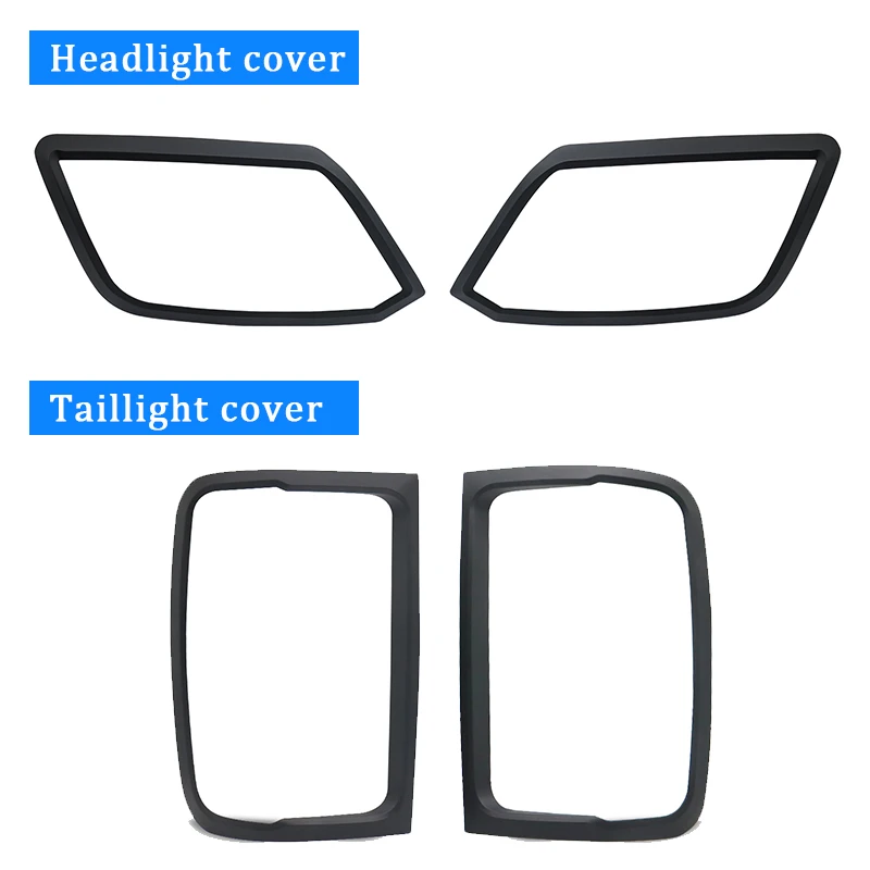 4PCS/SET Light Cover Trim Set Tail Lights Cover HeadLight Cover For VW AMAROK 2009-2022 year models Front and Rear Lamp Cover