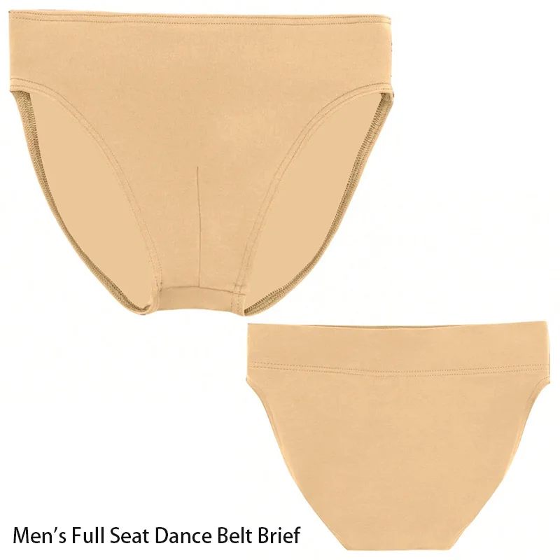 Men's Full-seat Seat Dance Belts for Men Team Basic Ballet Gymnastics with Wide Elastic Waistband and Lining Dance Briefs