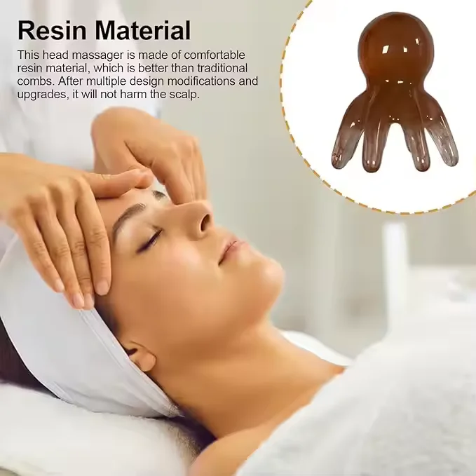 الأخطبوط تدليك مشط رئيس ميريديان كشط فروة الرأس أداة تدليك المحمولة 8-الشق رئيس سبا تدليك مشط لمكافحة التعب