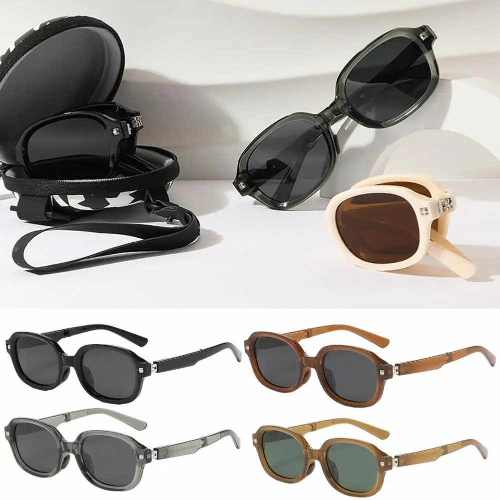 Solid Color Sunglasses Foldable Sunnies Stylish Unisex Sunglasses with 180 Degree Sunlight Block Colored Lens Eye for Hop