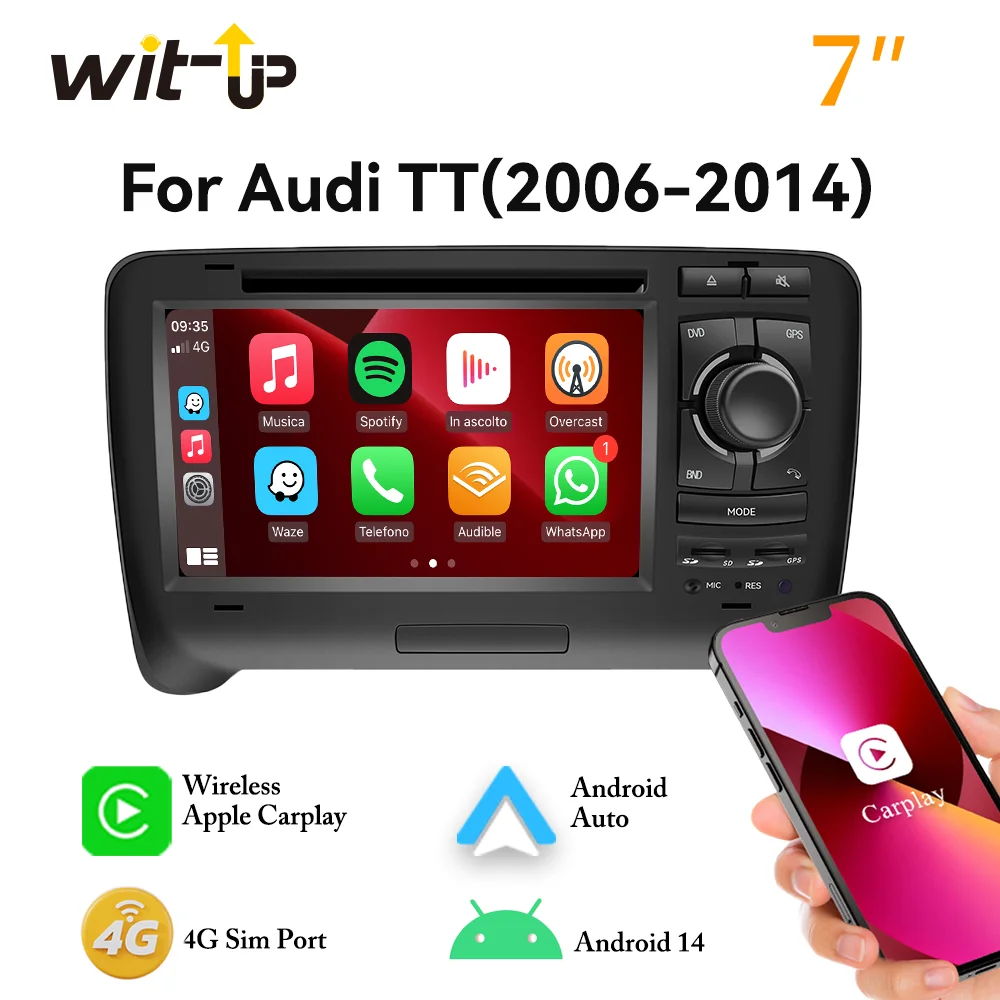 

Wit-Up Wireless Carpaly For Audi TT Android Android Auto Car Stereo tools Touch Screen Upgrade Radio Car Accessories Head Unit