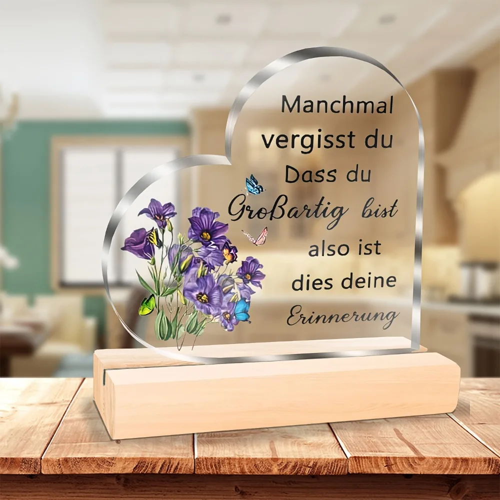 Décoration de bureau en acrylique 2D pour affirmation d'amour allemand, "Manchmal Vergisst Du Salde Du Gro SS Artig Bist", cadeau de vacances