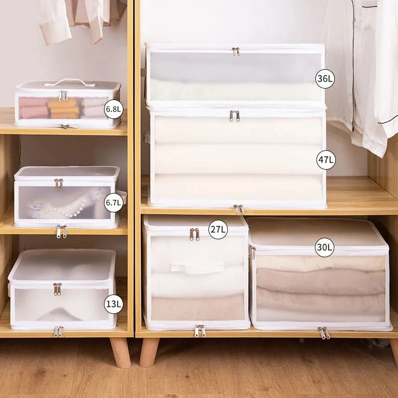 Multi-purpose Transparent Home Dormitory Storage Box Wardrobe Clothes Socks Underwear Sorting Box Portable Foldable Storage Box