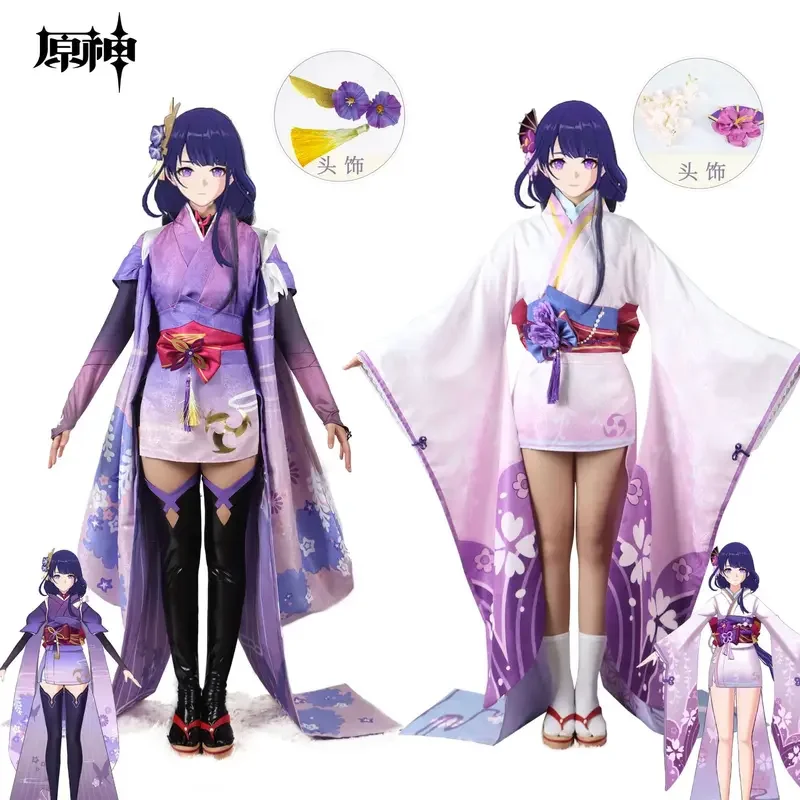 

Game Genshin Impact Costume Raiden Shogun Baal Outfits Dress Wig Headwear Raiden Egg Halloween Carnival Cosplay For Genshin