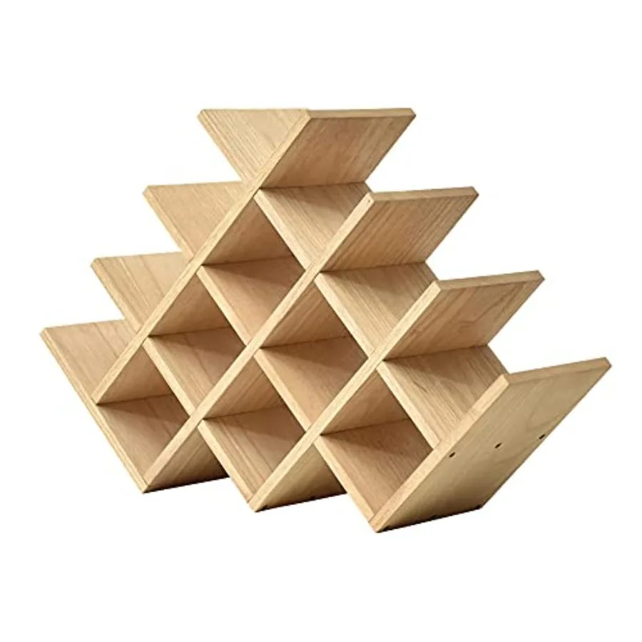 

Wine Rack, 4-Tier Solid Wood Countertop Wine Holder, Freestanding Bottle Storage Shelf for Kitchen, Bar, Cabinet, Pantry, 22.28