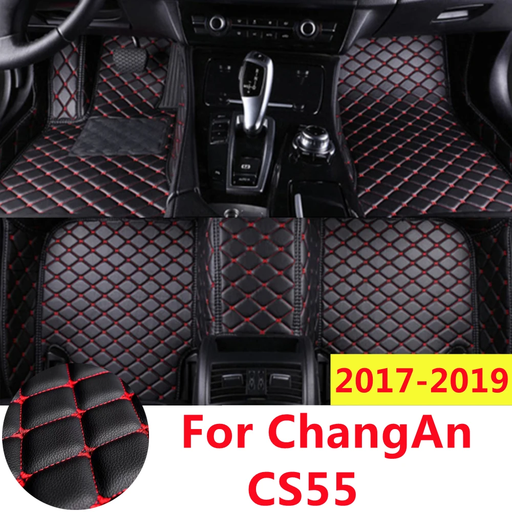 

Полный комплект персонализированных автомобильных ковриков SJ для ChangAn CS55 2019 2018 2017, водонепроницаемые передние и задние напольные коврики, автозапчасти для стайлинга