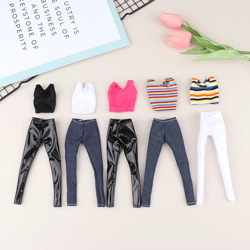 Casual Fashion Pants for Doll Clothes 30cm Two Piece Vest Dress Up Accessories for 1/6 Doll Toys for Girl