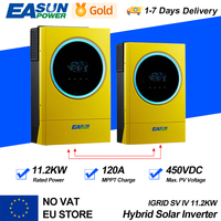 EAsun 230VAC 11.2KW 48V Hybrid Solar Inverter MPPT Solar Charger 120A High PV Input 450VDC Battery Charger 100A Touchable LCD