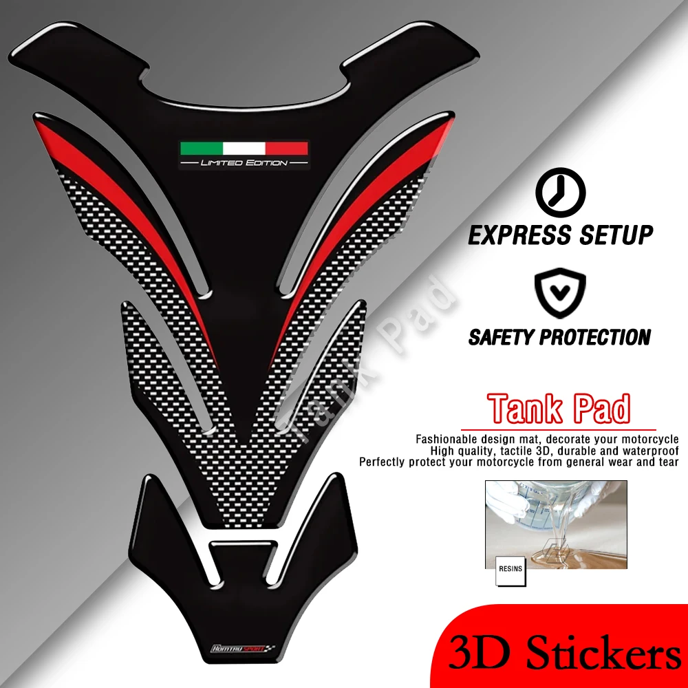 

Для Aprilia Triumph Benelli Tank Mat Защита бака с итальянским флагом Honda Yamaha Suzuki Kawasaki Наклейка на внешний бак из углеродного волокна