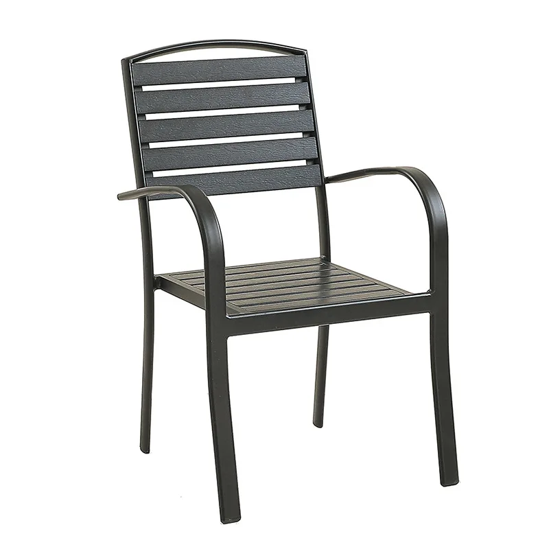 

Outdoor plastic wood table and chair combination, aluminum art, outdoor balcony leisure plastic wood table and chair