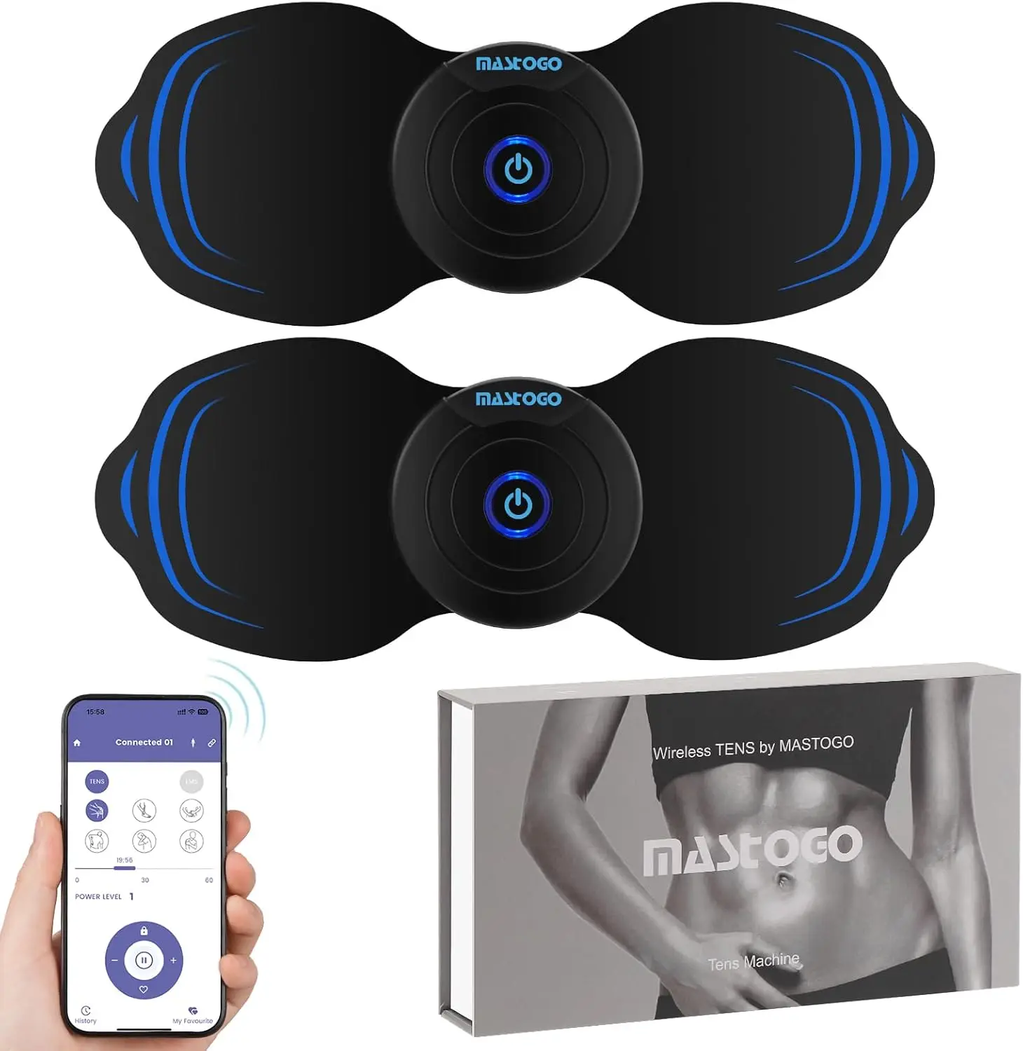 Wireless TENS Unit Back Pain Relief Massager- Muscle Stimulator Machine - Wireless TENS Unit Muscle Stimulator