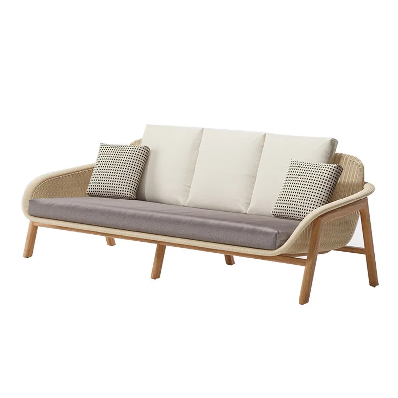 

Outdoor rattan sofa, open-air garden, courtyard teak, homestay villa simple leisure