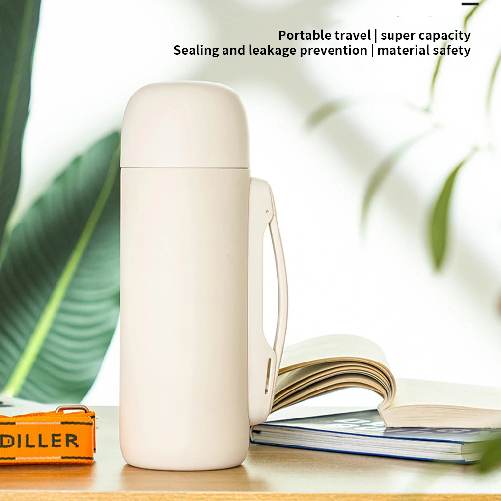 

Vacuum Flask Stainless Steel Water Bottle Handle Coffee Mug School