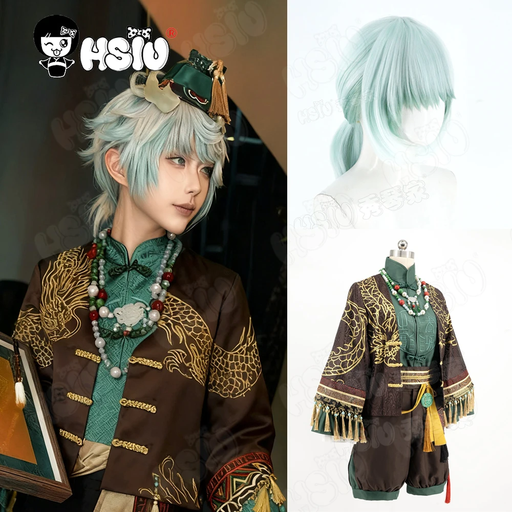 

Эдгар Вальден Косплей Одежда Парик Синтетический парик из волокна「HSIU」Светло-синий короткий парик Китайский костюм Identity V художник Эдгар косплей