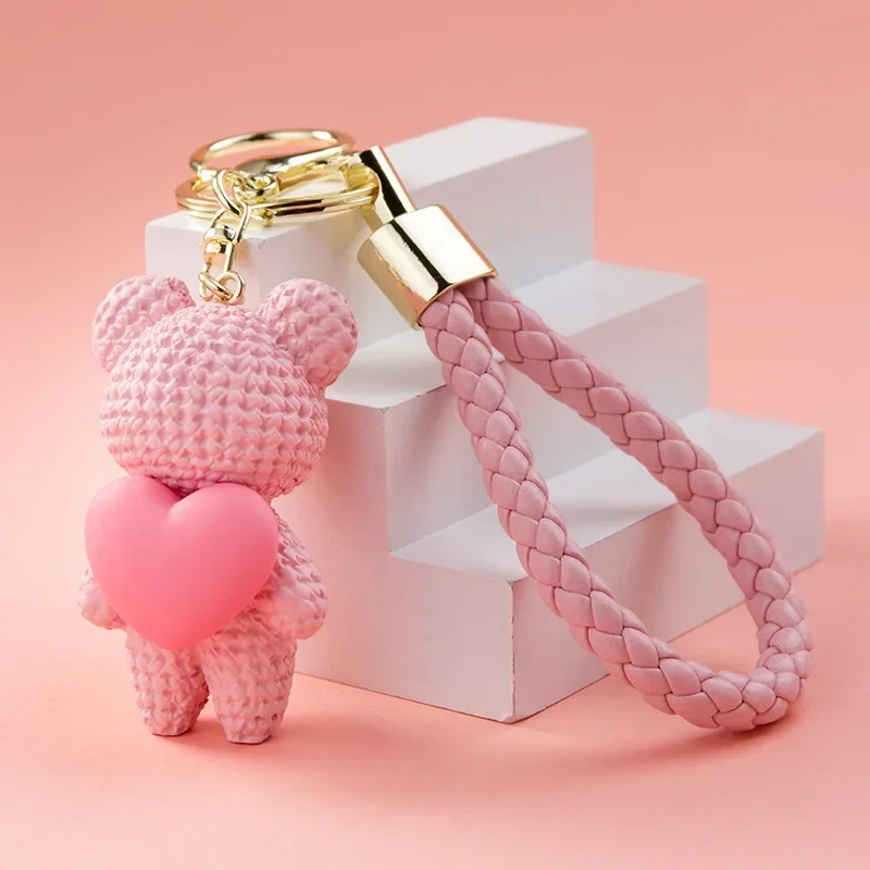 1PC Fashion Bear Keychain Cute Bear Animal Keychain Kid Gift Women Bag Phone Doll Pendant Car Keyring Figure DIY Jewelry Trinket