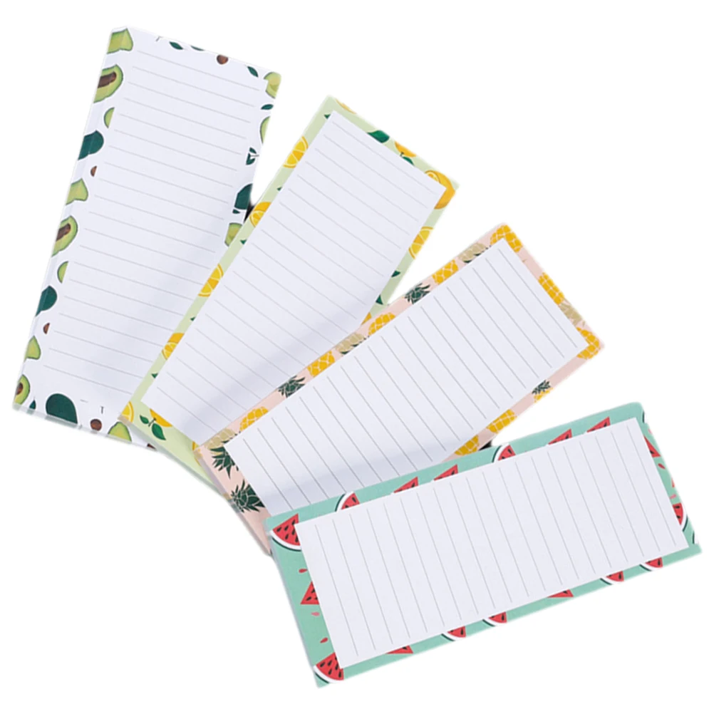 

4Pcs Magnetic Fridge Notepads with Sticky Paper for Refrigerator Door Office Home Use Grocery List Pad Memo Board Organizer