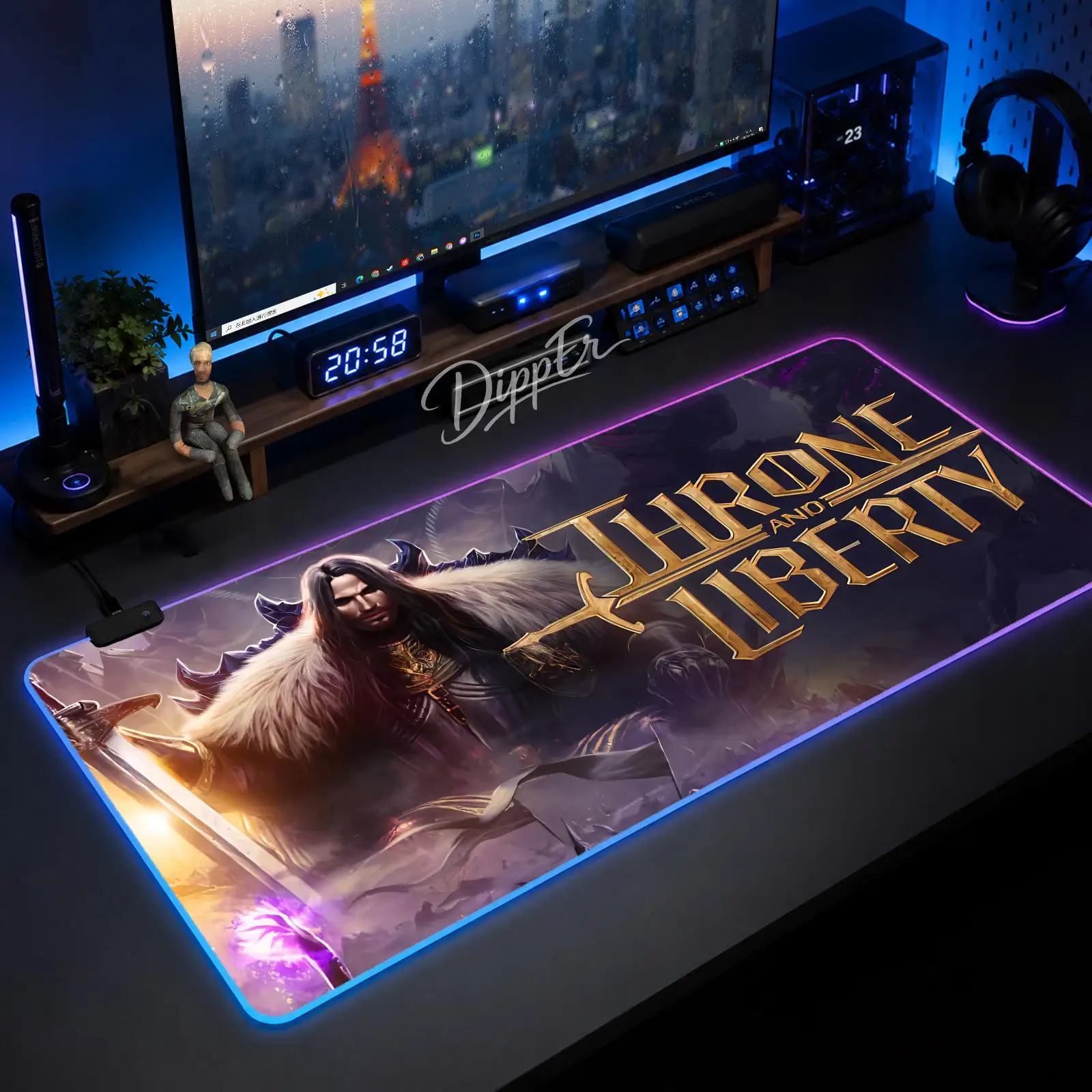 

A-Throne and Liberty Mouse Pad Large Size LED Glowing Table Pad XXL Gaming Non-slip Rubber Mat With Backlight