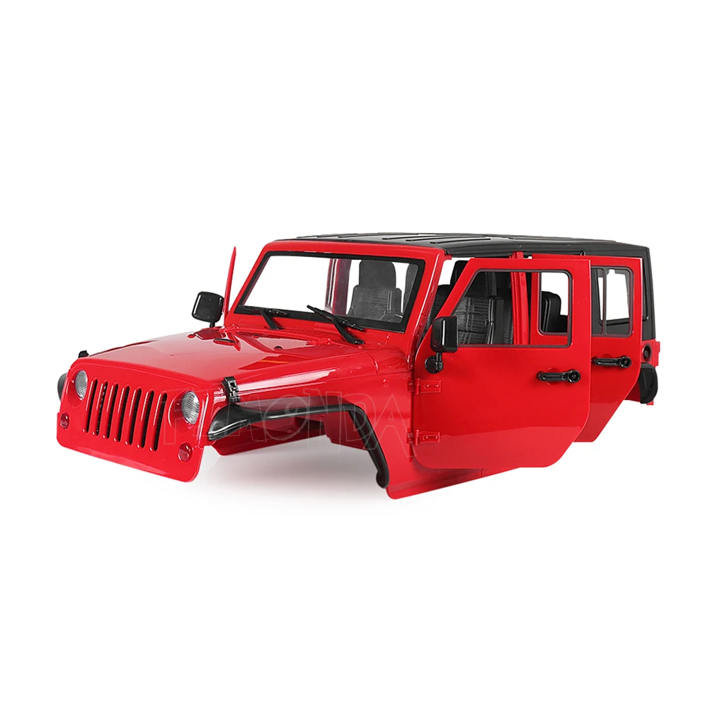 313mm Wheelbase Jeep Wrangler JK Rubicon 4 Door Hard Body Shell Kit for 1/10 RC Crawler Car Axial SCX10 90046 90047 RGT EX86100