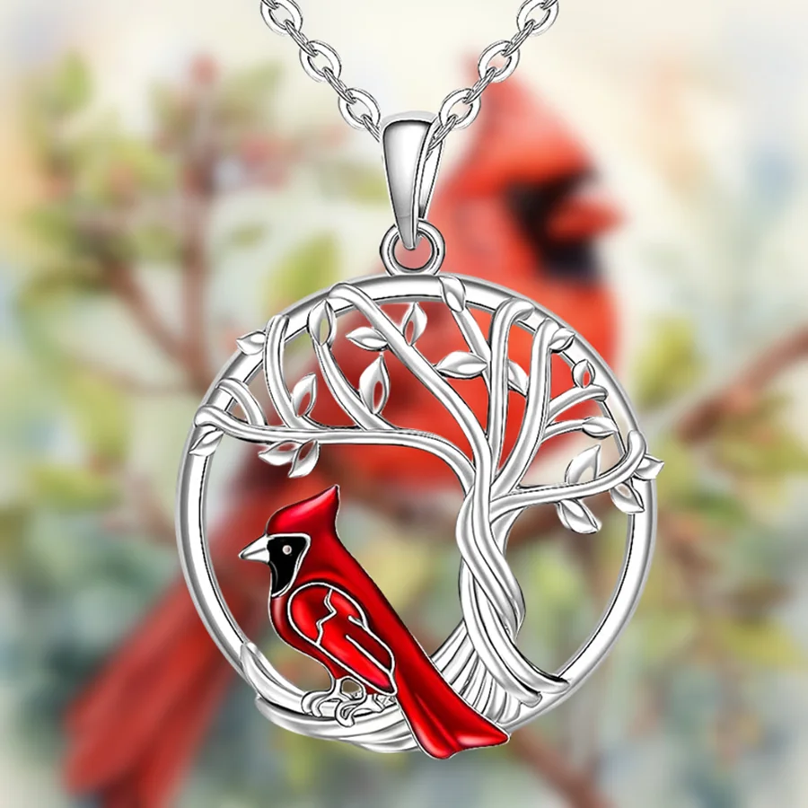 1pc Cardinal Bird Necklace,Men's And Women's Necklace, Great Christmas Halloween Thanksgiving Day Gift, Valentine's Day Gift