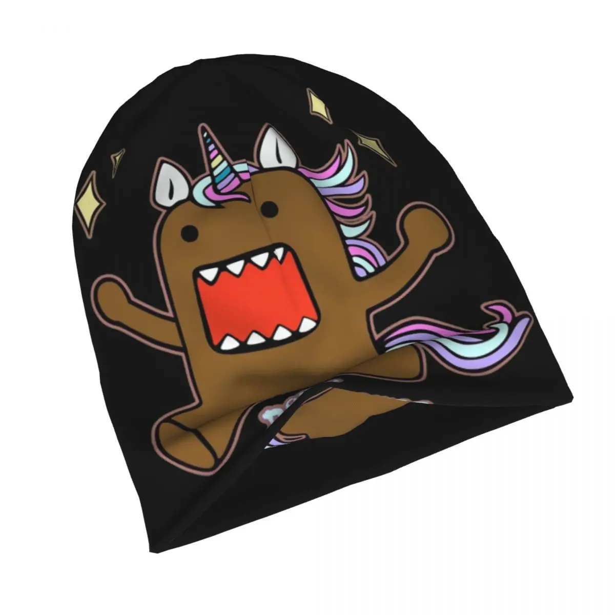 Domo Kun Doll Unicorn Bonnet Hats Fashion Ski Skullies Beanies Hat for Men Women Knitted Hat Spring Thermal Elastic Cap