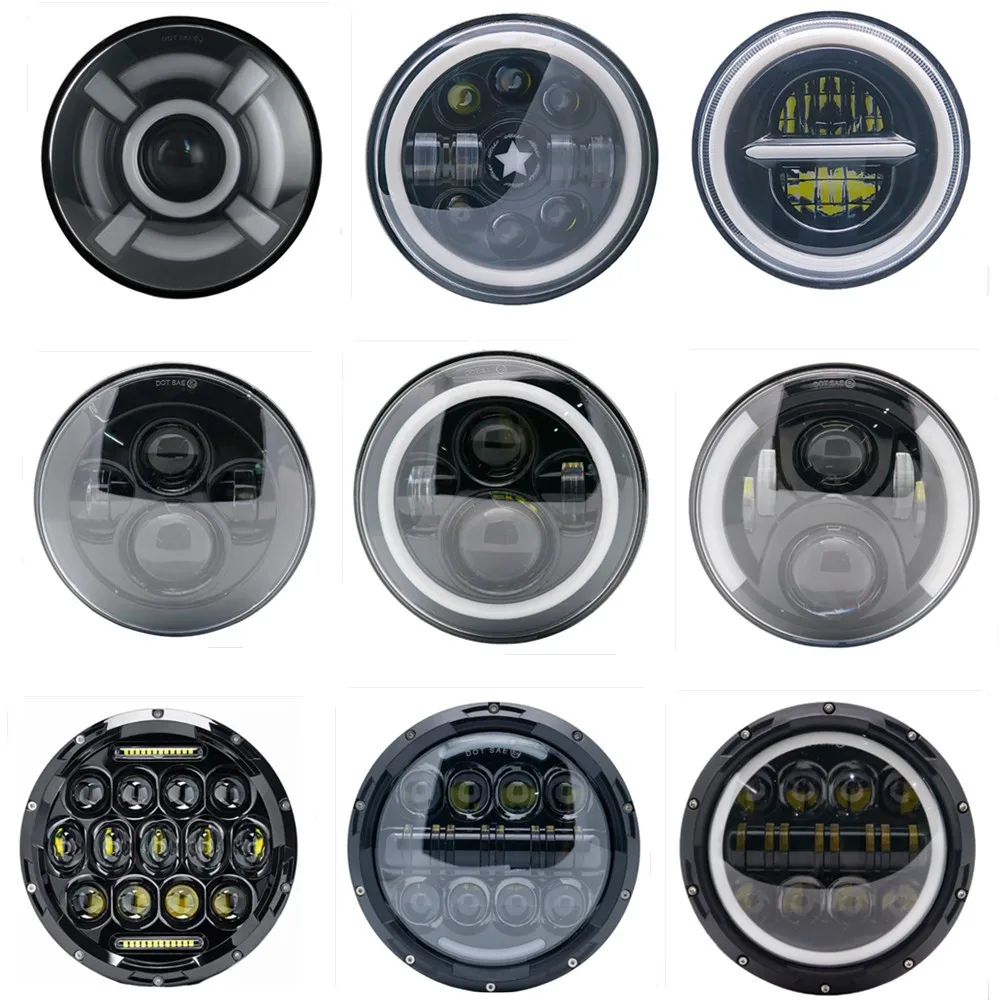 7' HeadLight LED Headlight 7 Inch Motorcycle Headlamp H4 High Low Beam Light Lamp