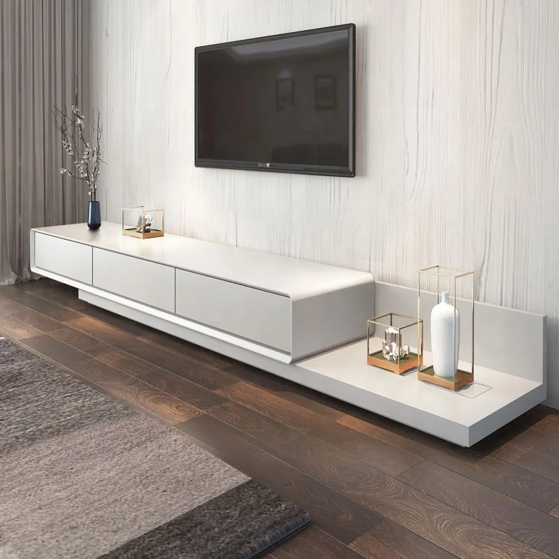 北欧モダン木製調整可能テレビキャビネット テレビ台とコーヒーテーブル木製家具