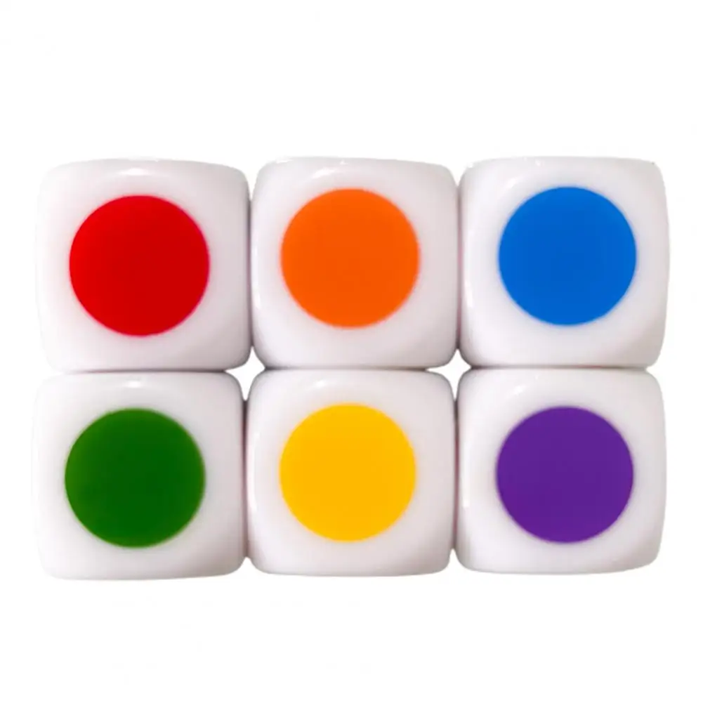 Corner Dice for Children 2 Pcs Colorful 16mm Teaching Dice Set 6 Smooth Edge Educational Dice for Board Games for Children