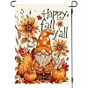 Fall Garden Flags 12x18 Double Sided Gnomes Pumpkin Decoration jjp