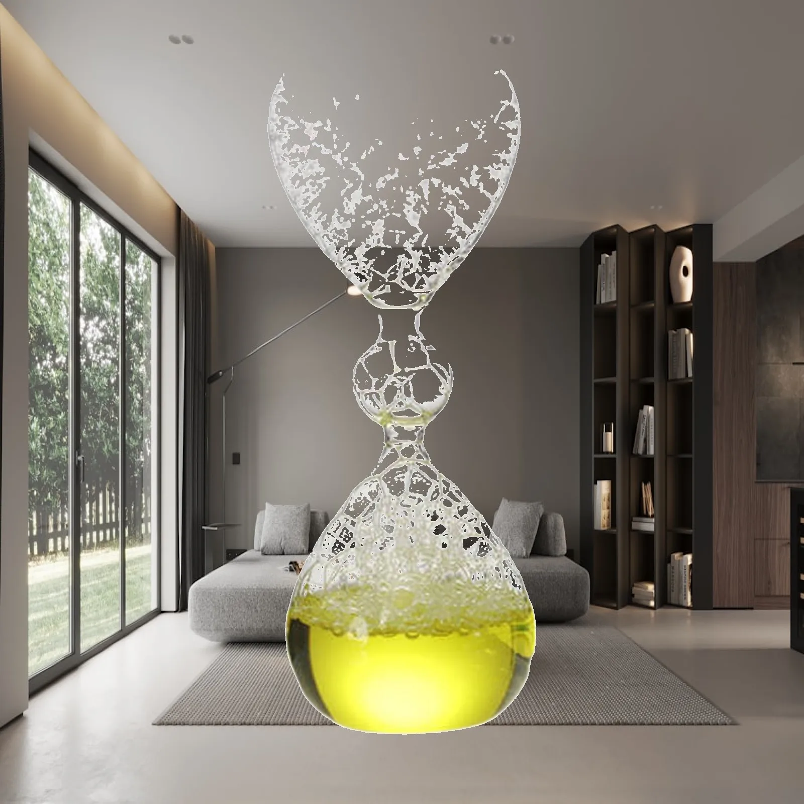 Creative Glass Bubble Hourglass Handmade Motion Timer Decor Accessory for Home Kitchen Office Desktop