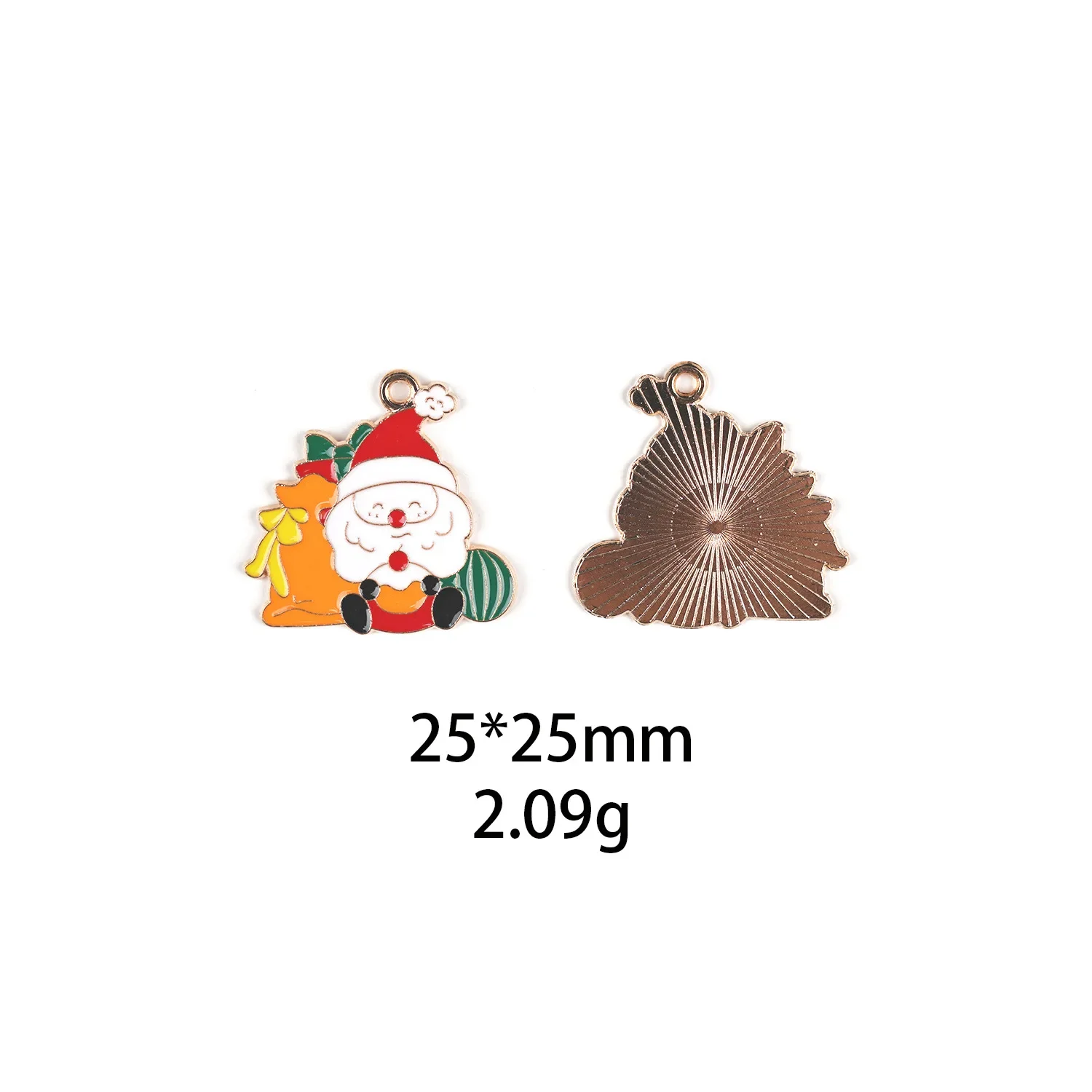 10pcs Enamel Christmas Theme Pendant Santa Claus Christmas Tree Charm Handmade Necklace Bracelet Accessory DIY Jewelry for Women