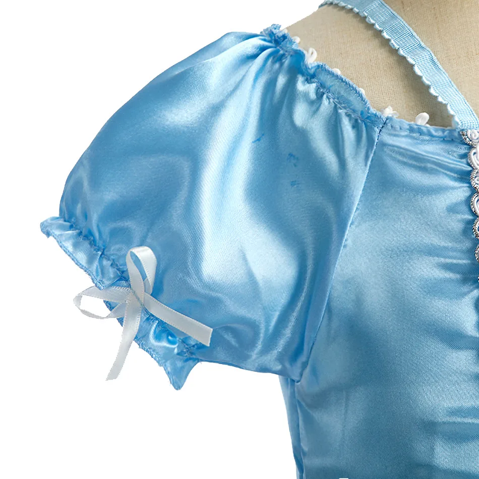 Girls Cosplay Disney Cinderella Princess Costume Kids Butterfly Blue Party Vestidos Birthday Carnival Dress Up Disguise Frock view 5