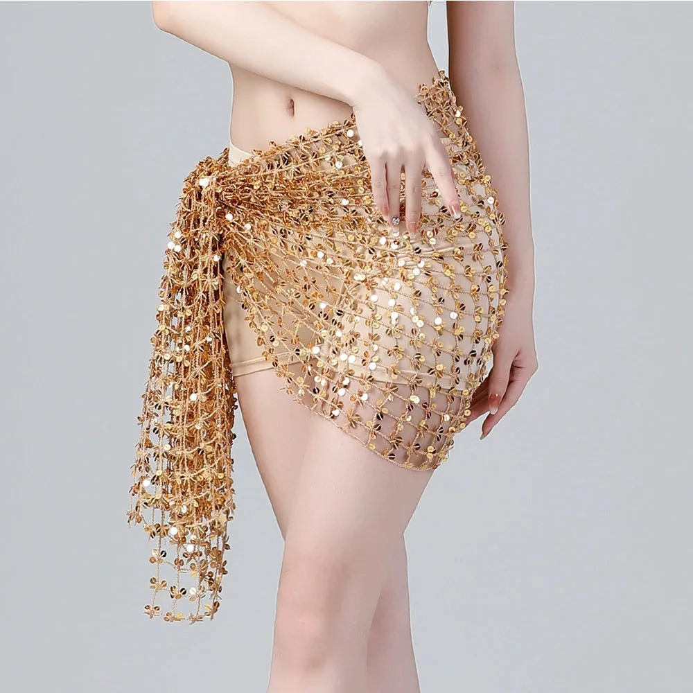 

Belly Dance Shaking Hip Waist Chain SparklingVelvet SquareScarf DancePerformanceDressSparklingHollowWaist Sealing Scarf Hipscarf