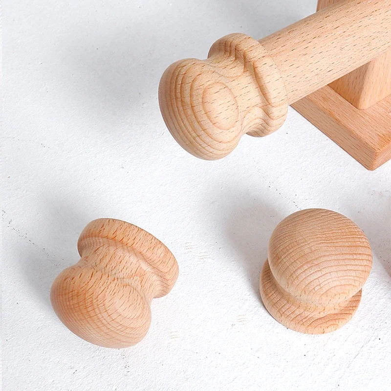 Solid Wood Round Curtain Rod Head Decoration Roman Rod Seal Plug Curtain Rod Accessories Fix The Curtain Hat Decoration