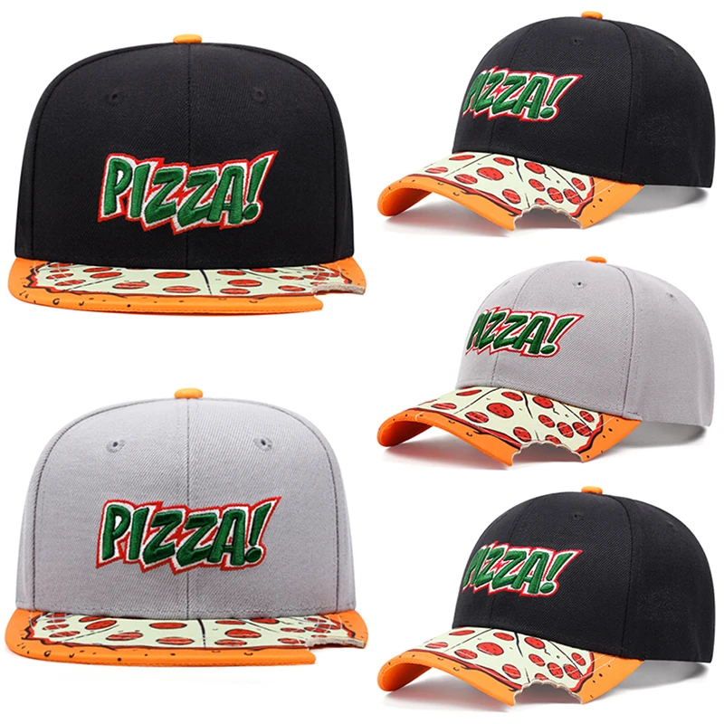 2025 جديد بيتزا الرجال الشارع التزلج قبعة الشارع الرقص الهيب هوب قبعة المرأة في الهواء الطلق ظلة قبعة حافة مسطحة قبعة قبعة بيسبول